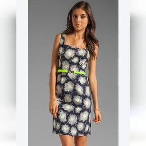 Milly Navy Blue And White Floral Dress